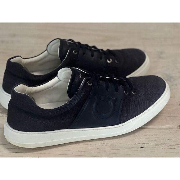Salvatore Ferragamo Men's Blue Sneakers Size 12M Casual Lace-Up - Picture 7 of 15
